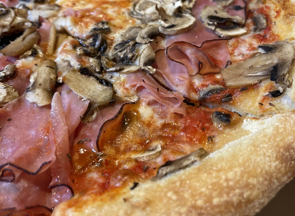 ham and mushroom pizza from Antonio's Real NY Pizza